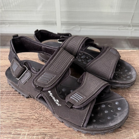 Men’s Black Sport Aqualetas Sandals Size 9 – Adjustable Straps, Comfort Sole ECU - Picture 7 of 8
